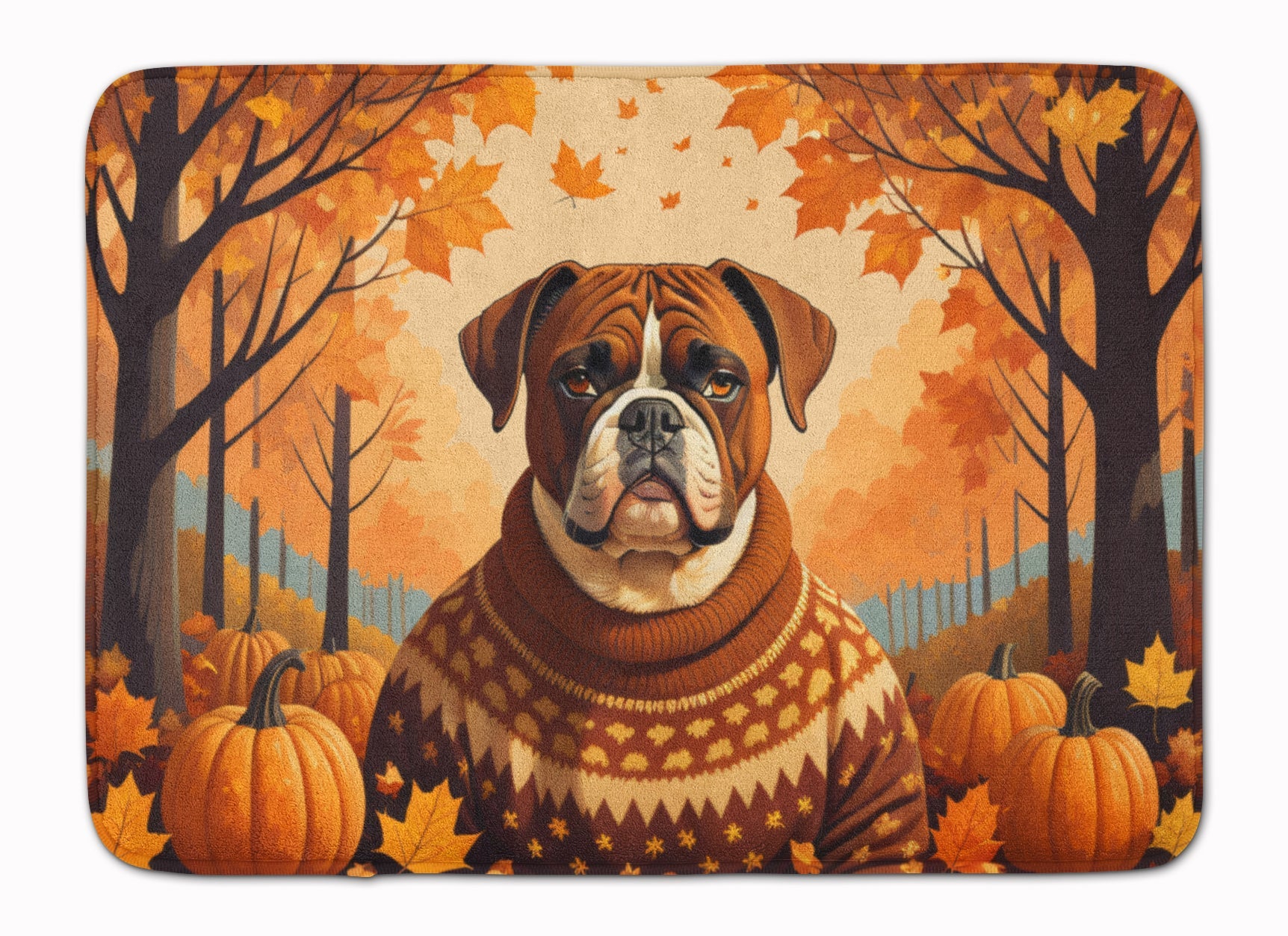 Boxer Fall Memory Foam Kitchen Mat Machine Washable Anti-Fatigue Cushion Comfort Bath or Kitchen Rug