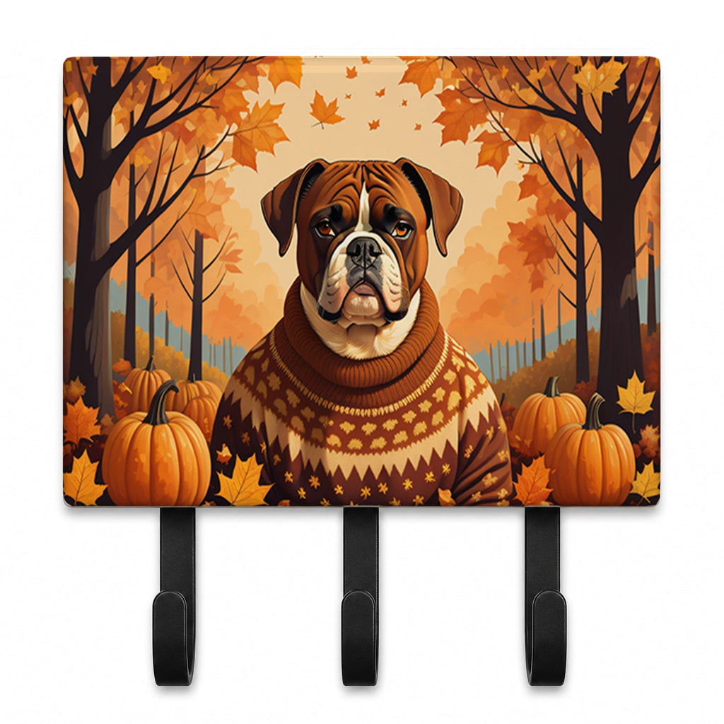Boxer Fall Leash or Key Holder Wall Hooks, Coat Rack Wall Mount, for Hanging Keys, Towels, Aprons, Leashes