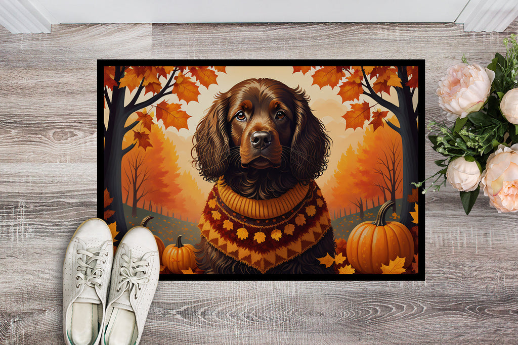 Boykin Spaniel Fall Doormat Indoor Outdoor 24H X 36W Front Door Mat Rugs for Entryway, Non Slip Washable Low Pile,
