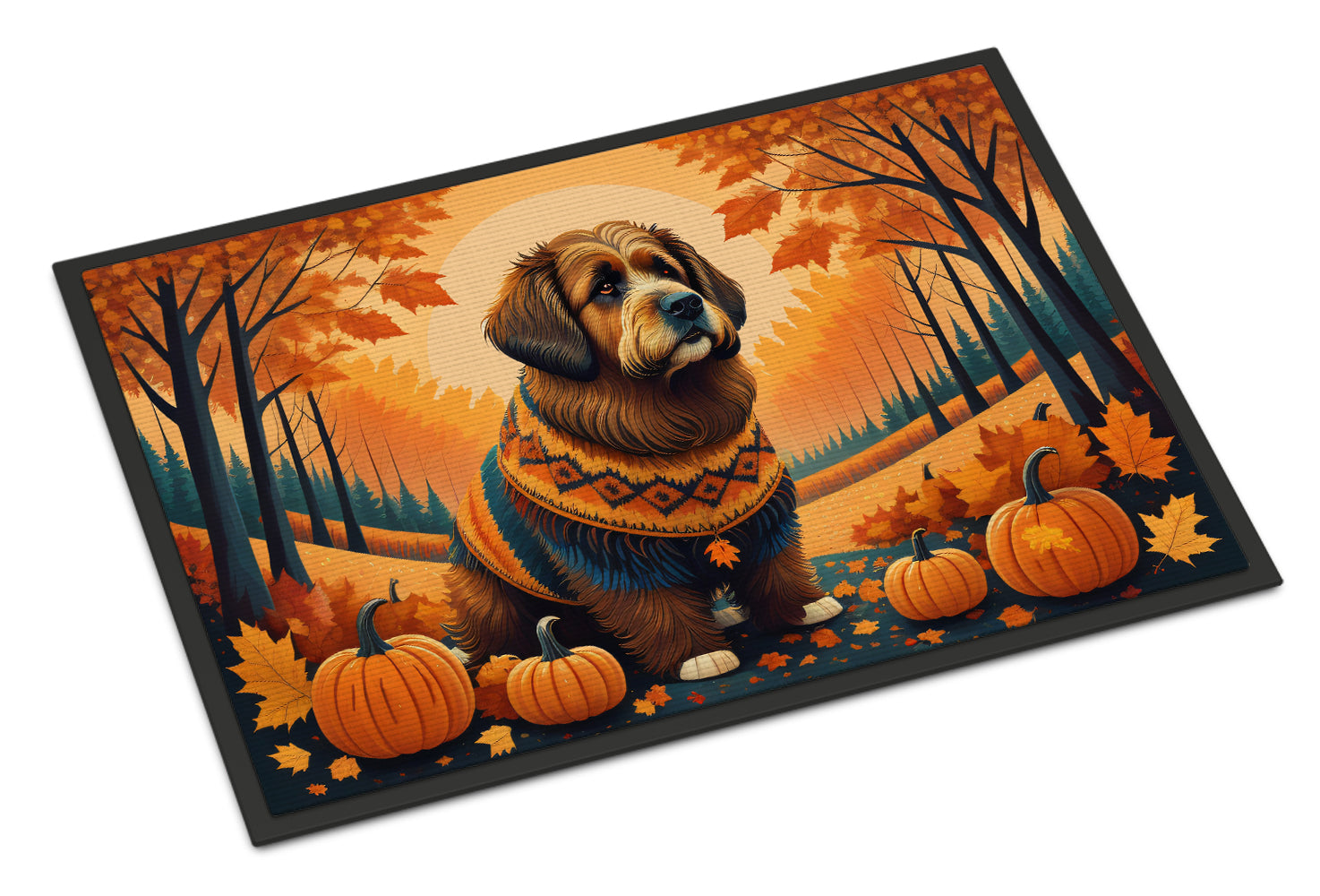 Briard Fall Doormat Indoor Outdoor 24H X 36W Front Door Mat Rugs for Entryway, Non Slip Washable Low Pile,