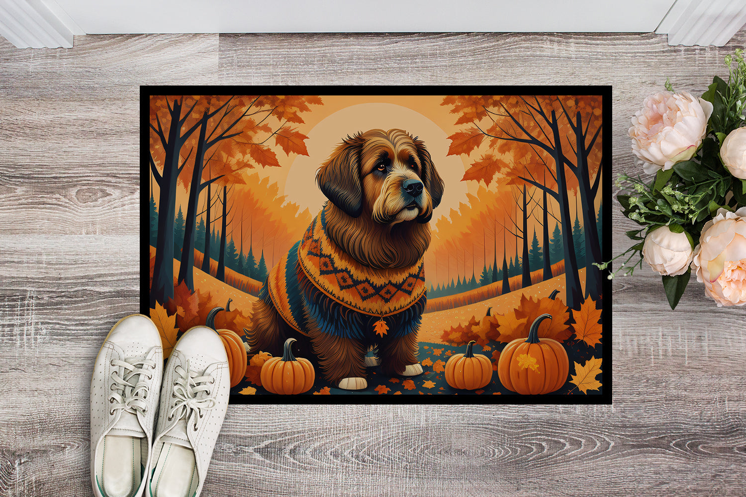 Briard Fall Doormat Indoor Outdoor 18H X 27W Front Door Mat Rugs for Entryway, Non Slip Washable