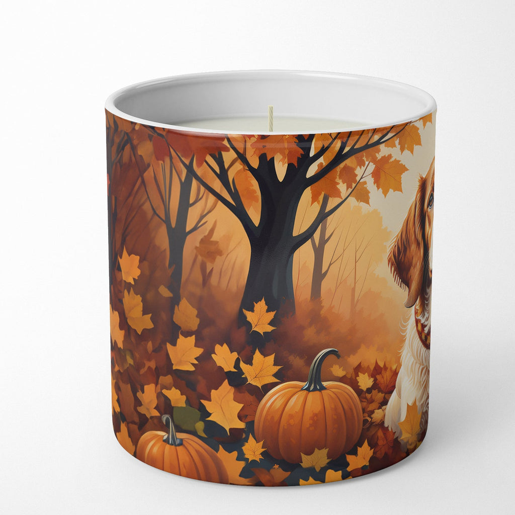 Brittany Spaniel Fall Decorative Soy Candle Nature Soy Wax Essential Oil Home Decor Ideal for Bedroom Kitchen Bath Office Gift, 10 oz