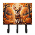 Chihuahua Fall Leash or Key Holder Wall Hooks, Coat Rack Wall Mount, for Hanging Keys, Towels, Aprons, Leashes
