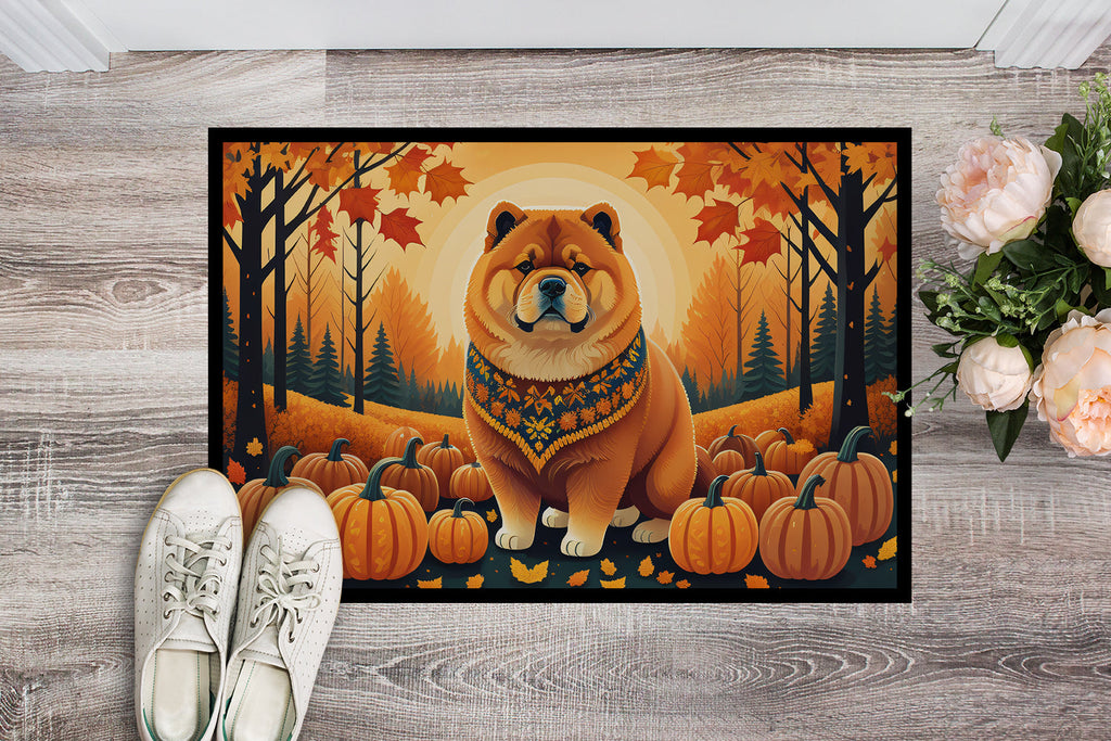 Chow Chow Fall Doormat Indoor Outdoor 18H X 27W Front Door Mat Rugs for Entryway, Non Slip Washable