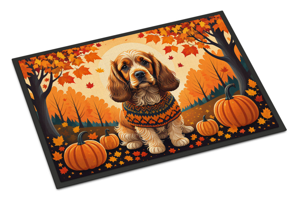 Cocker Spaniel Fall Doormat Indoor Outdoor 24H X 36W Front Door Mat Rugs for Entryway, Non Slip Washable Low Pile,