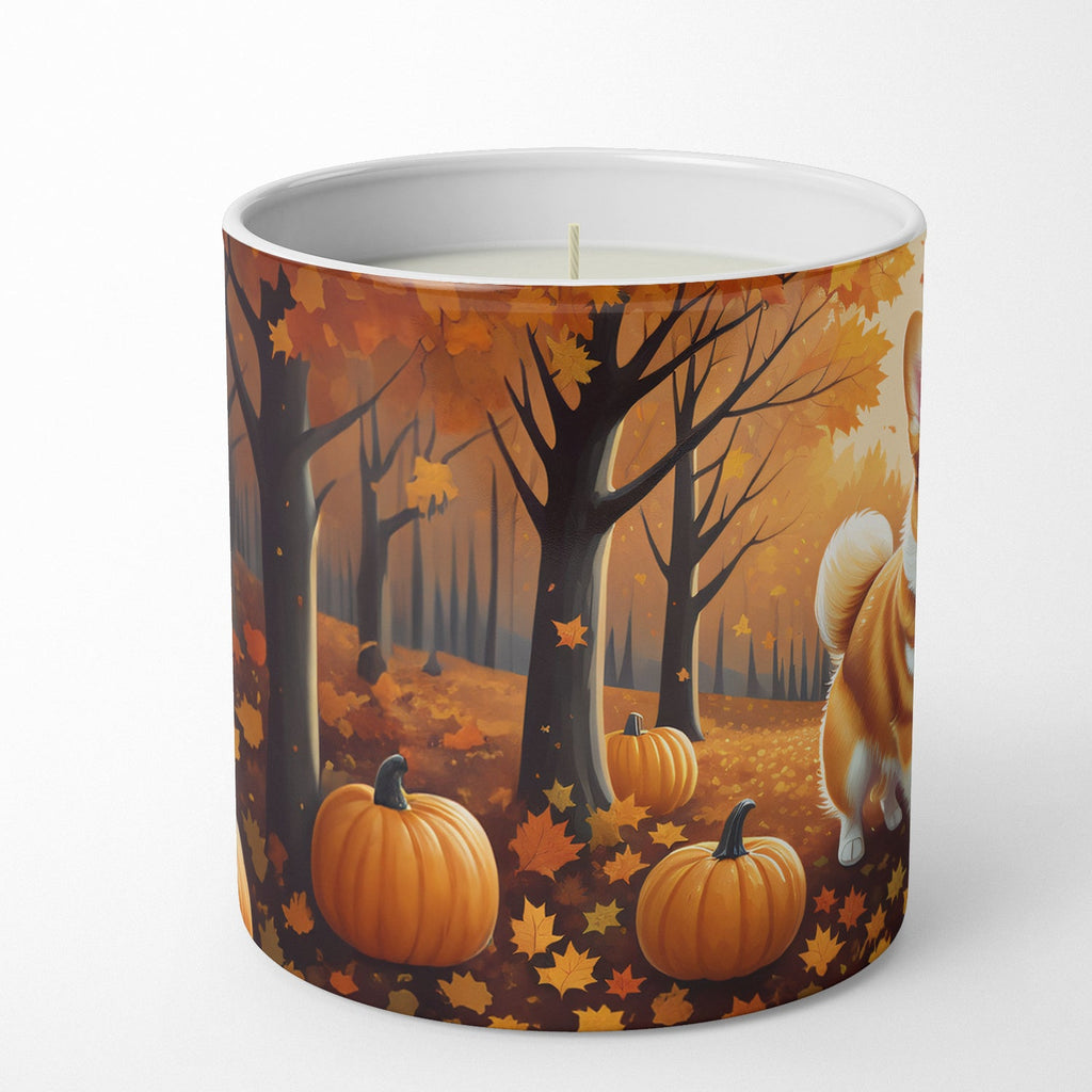 Corgi Fall Decorative Soy Candle Nature Soy Wax Essential Oil Home Decor Ideal for Bedroom Kitchen Bath Office Gift, 10 oz