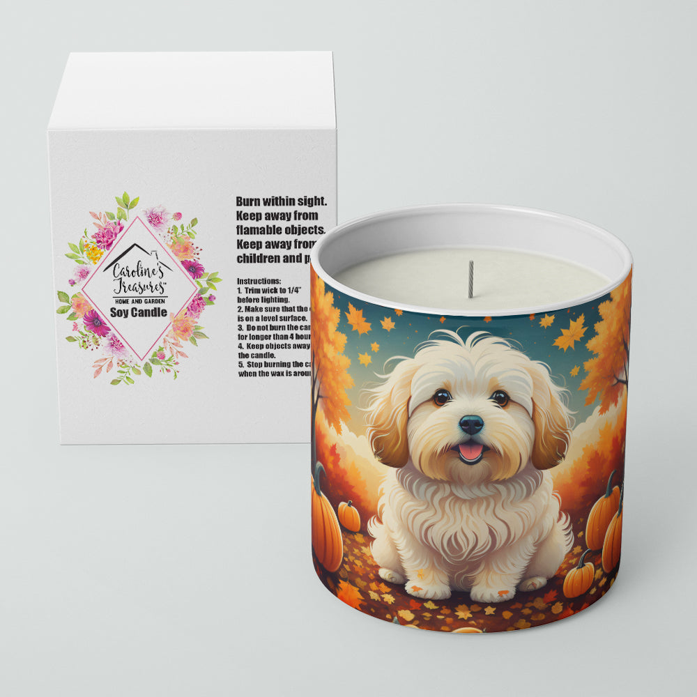 Coton De Tulear Fall Decorative Soy Candle Nature Soy Wax Essential Oil Home Decor Ideal for Bedroom Kitchen Bath Office Gift, 10 oz