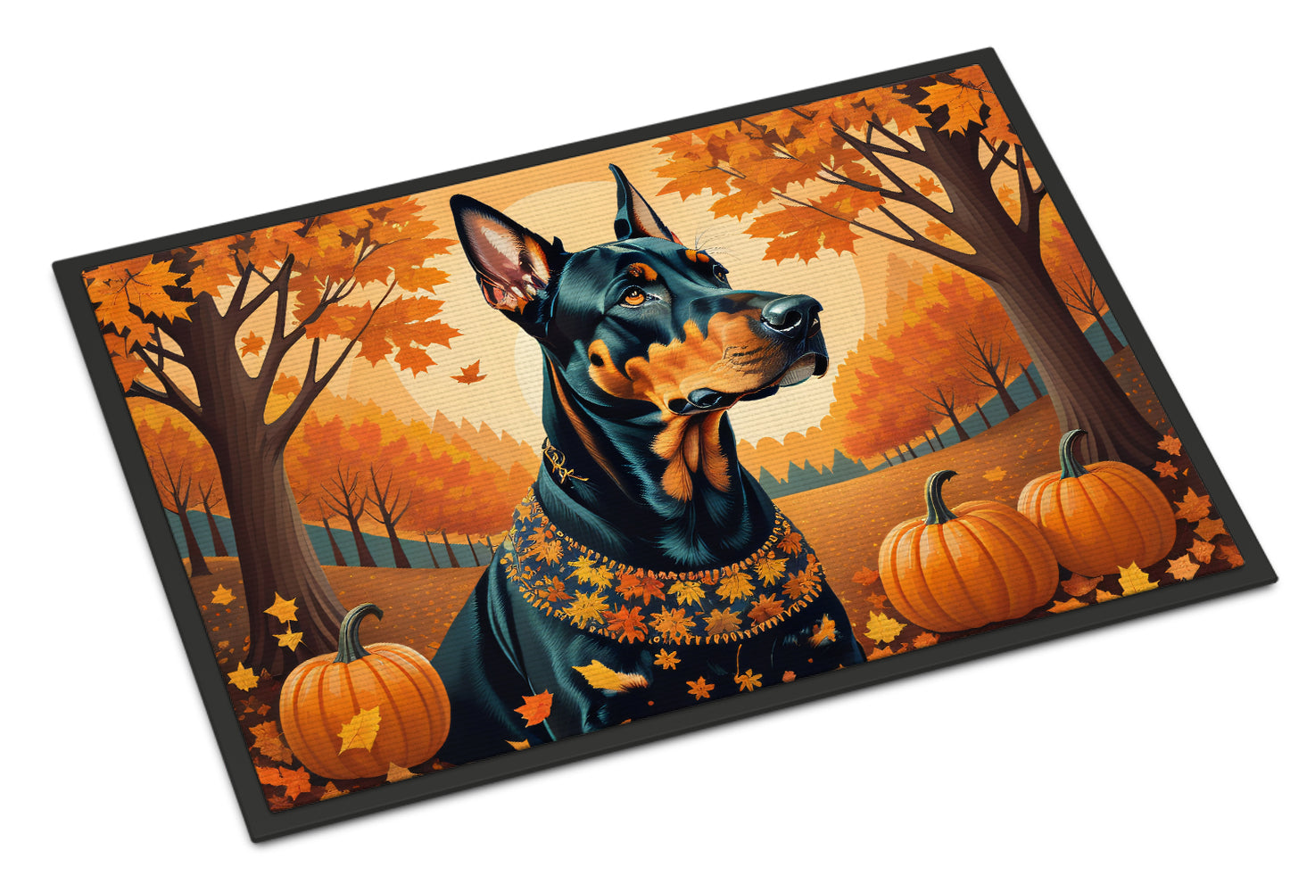 Doberman Pinscher Fall Doormat Indoor Outdoor 24H X 36W Front Door Mat Rugs for Entryway, Non Slip Washable Low Pile,