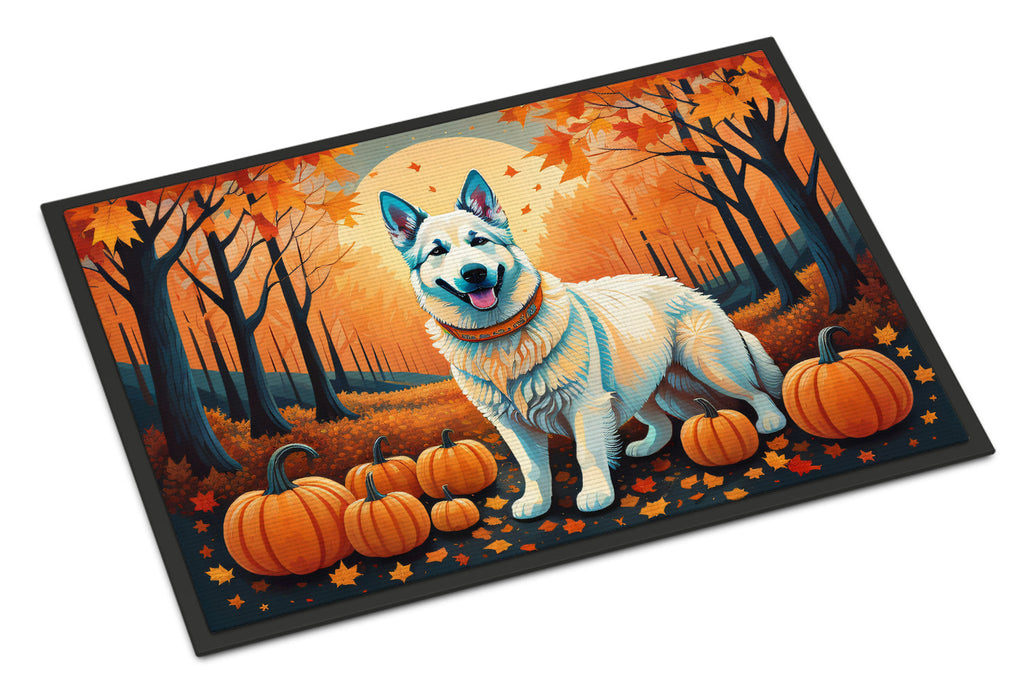 White German Shepherd Fall Doormat Indoor Outdoor 24H X 36W Front Door Mat Rugs for Entryway, Non Slip Washable Low Pile,