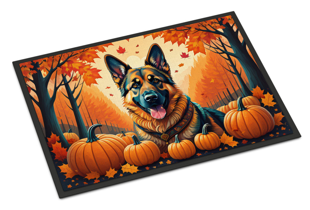 German Shepherd Fall Doormat Indoor Outdoor 18H X 27W Front Door Mat Rugs for Entryway, Non Slip Washable
