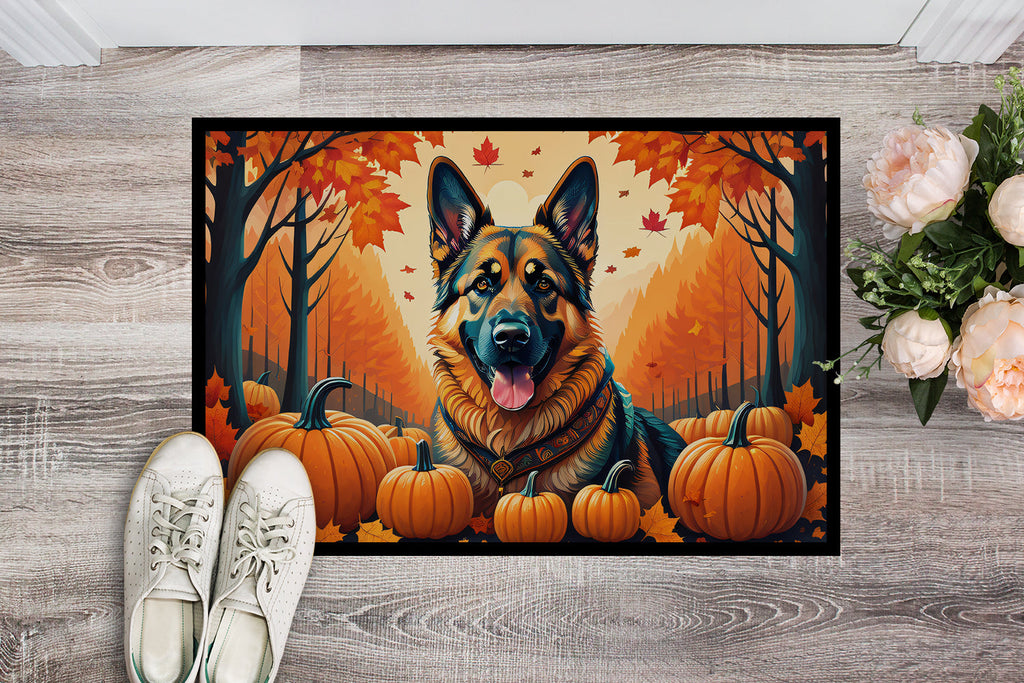 German Shepherd Fall Doormat Indoor Outdoor 18H X 27W Front Door Mat Rugs for Entryway, Non Slip Washable