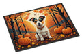 Jack Russell Terrier Fall Doormat Indoor Outdoor 24H X 36W Front Door Mat Rugs for Entryway, Non Slip Washable Low Pile,