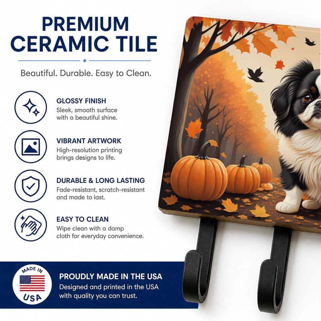 Japanese Chin Fall Leash or Key Holder Wall Hooks, Coat Rack Wall Mount, for Hanging Keys, Towels, Aprons, Leashes