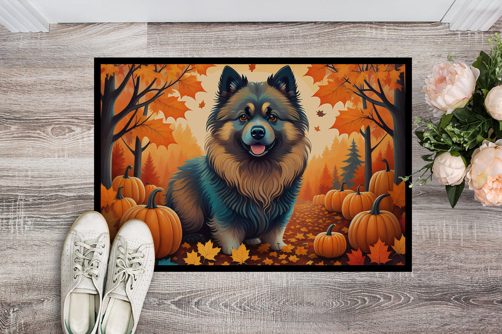 Keeshond Fall Doormat Indoor Outdoor 18H X 27W Front Door Mat Rugs for Entryway, Non Slip Washable