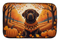 Chocolate Labrador Retriever Fall Dish Drying Mat Absorbent Dish Drying Mat Pad for Kitchen Counter Dish Drainer Mat for Countertop, 14 x 21", Multicolor