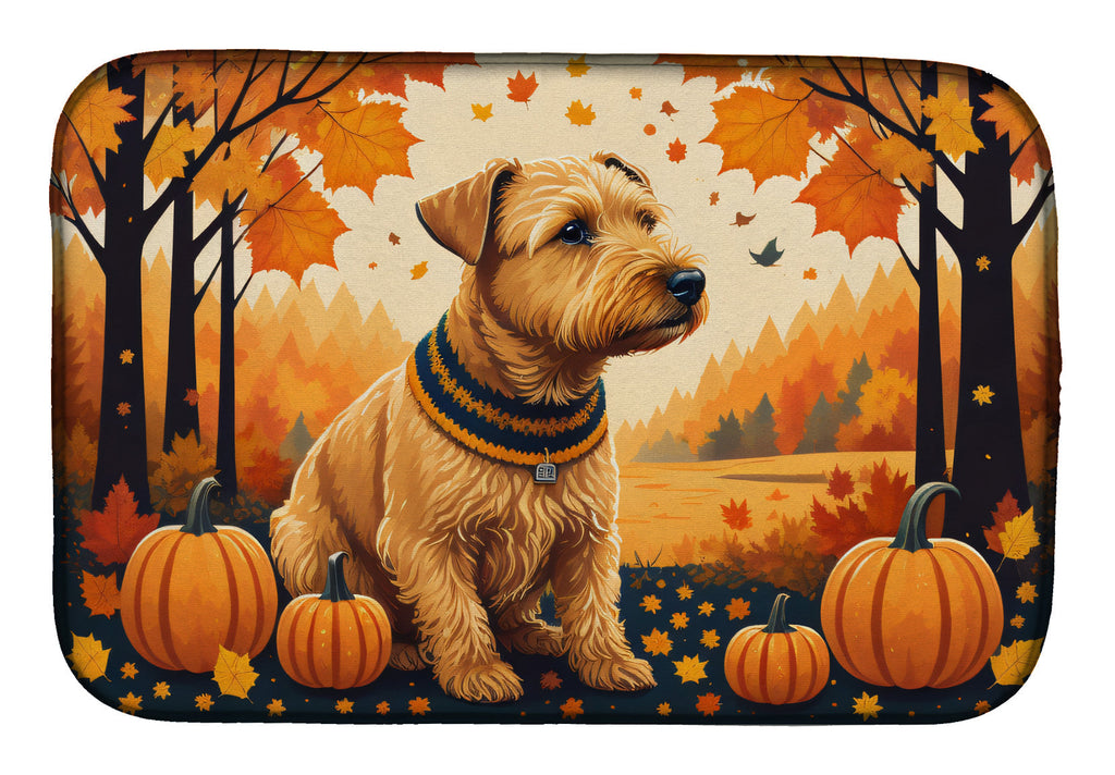 Lakeland Terrier Fall Dish Drying Mat Absorbent Dish Drying Mat Pad for Kitchen Counter Dish Drainer Mat for Countertop, 14 x 21", Multicolor