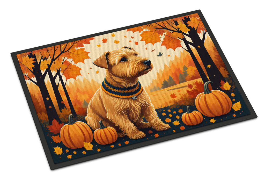 Lakeland Terrier Fall Doormat Indoor Outdoor 18H X 27W Front Door Mat Rugs for Entryway, Non Slip Washable