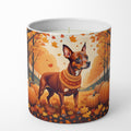 Red Miniature Pinscher Fall Decorative Soy Candle Nature Soy Wax Essential Oil Home Decor Ideal for Bedroom Kitchen Bath Office Gift, 10 oz