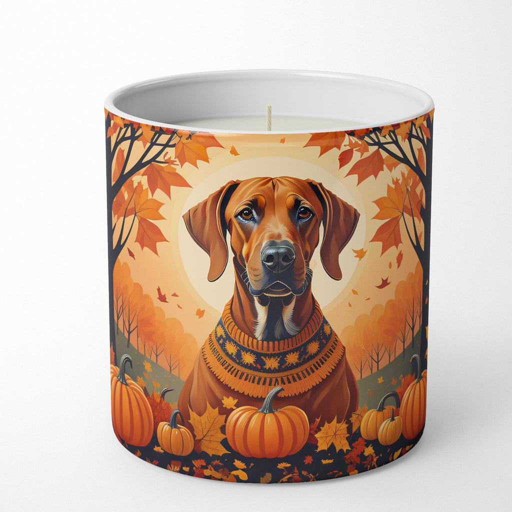 Rhodesian Ridgeback Fall Decorative Soy Candle Nature Soy Wax Essential Oil Home Decor Ideal for Bedroom Kitchen Bath Office Gift, 10 oz