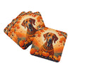 Rhodesian Ridgeback Fall Foam Coasters Set of 4 Cup Coasters for Indoor Outdoor, Tabletop Protection, Anti Slip, Mouse pad Material