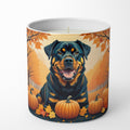 Rottweiler Fall Decorative Soy Candle Nature Soy Wax Essential Oil Home Decor Ideal for Bedroom Kitchen Bath Office Gift, 10 oz