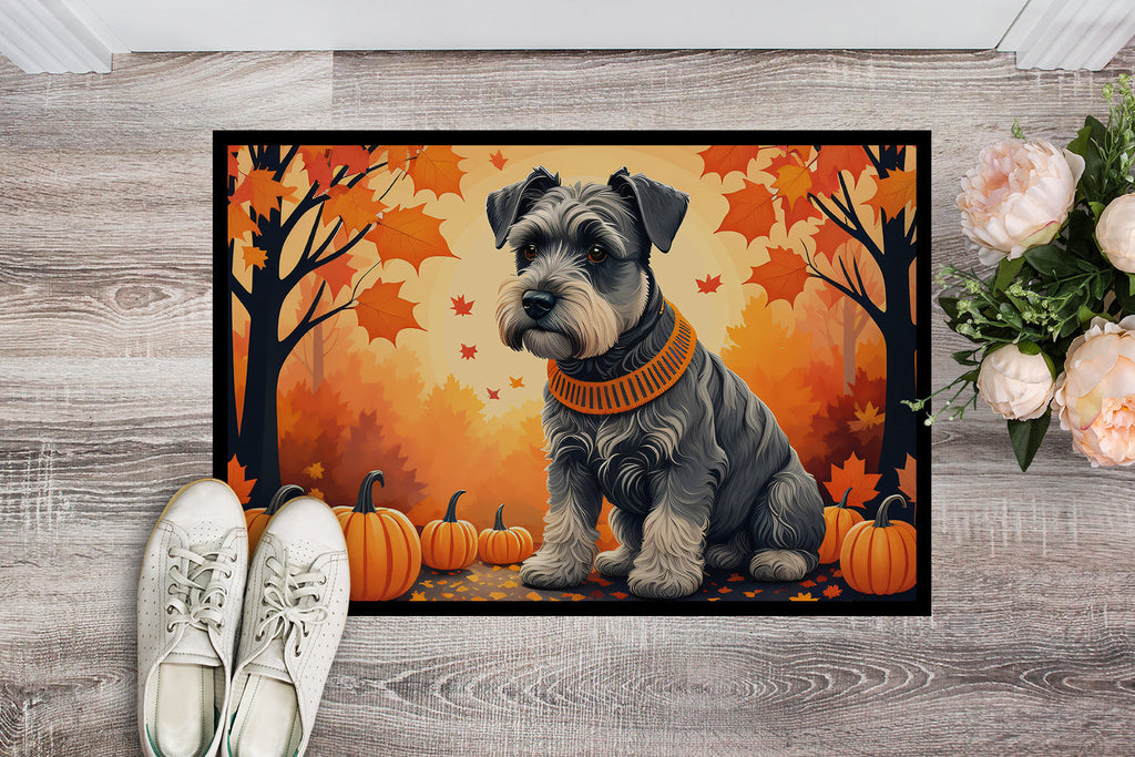 Schnauzer Fall Doormat Indoor Outdoor 18H X 27W Front Door Mat Rugs for Entryway, Non Slip Washable