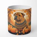 Shar Pei Fall Decorative Soy Candle Nature Soy Wax Essential Oil Home Decor Ideal for Bedroom Kitchen Bath Office Gift, 10 oz