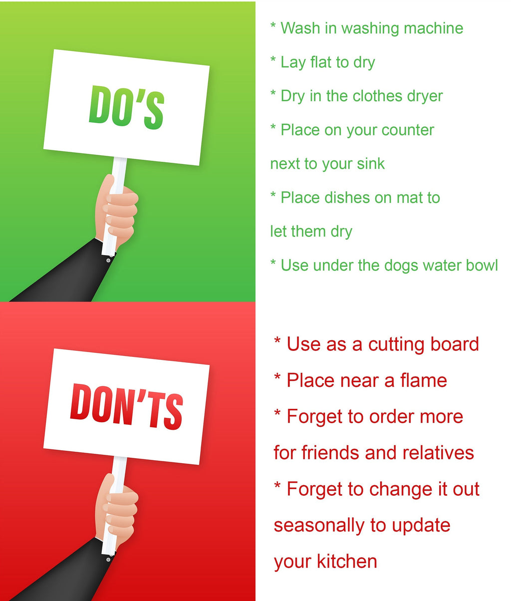 Shar Pei Fall Dish Drying Mat Absorbent Dish Drying Mat Pad for Kitchen Counter Dish Drainer Mat for Countertop, 14 x 21", Multicolor
