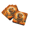 Shar Pei Fall Foam Coasters Set of 4 Cup Coasters for Indoor Outdoor, Tabletop Protection, Anti Slip, Mouse pad Material