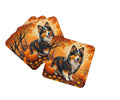 Sheltie Fall Foam Coasters Set of 4 Cup Coasters for Indoor Outdoor, Tabletop Protection, Anti Slip, Mouse pad Material