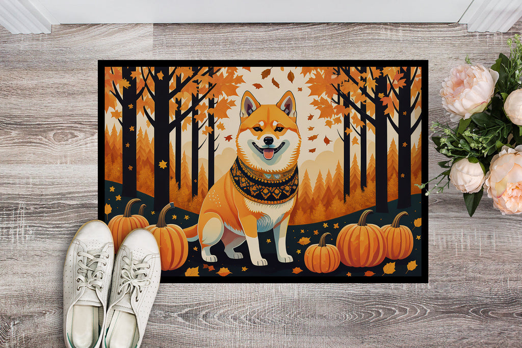 Shiba Inu Fall Doormat Indoor Outdoor 24H X 36W Front Door Mat Rugs for Entryway, Non Slip Washable Low Pile,