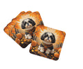 Shih Tzu Fall Foam Coasters Set of 4 Cup Coasters for Indoor Outdoor, Tabletop Protection, Anti Slip, Mouse pad Material
