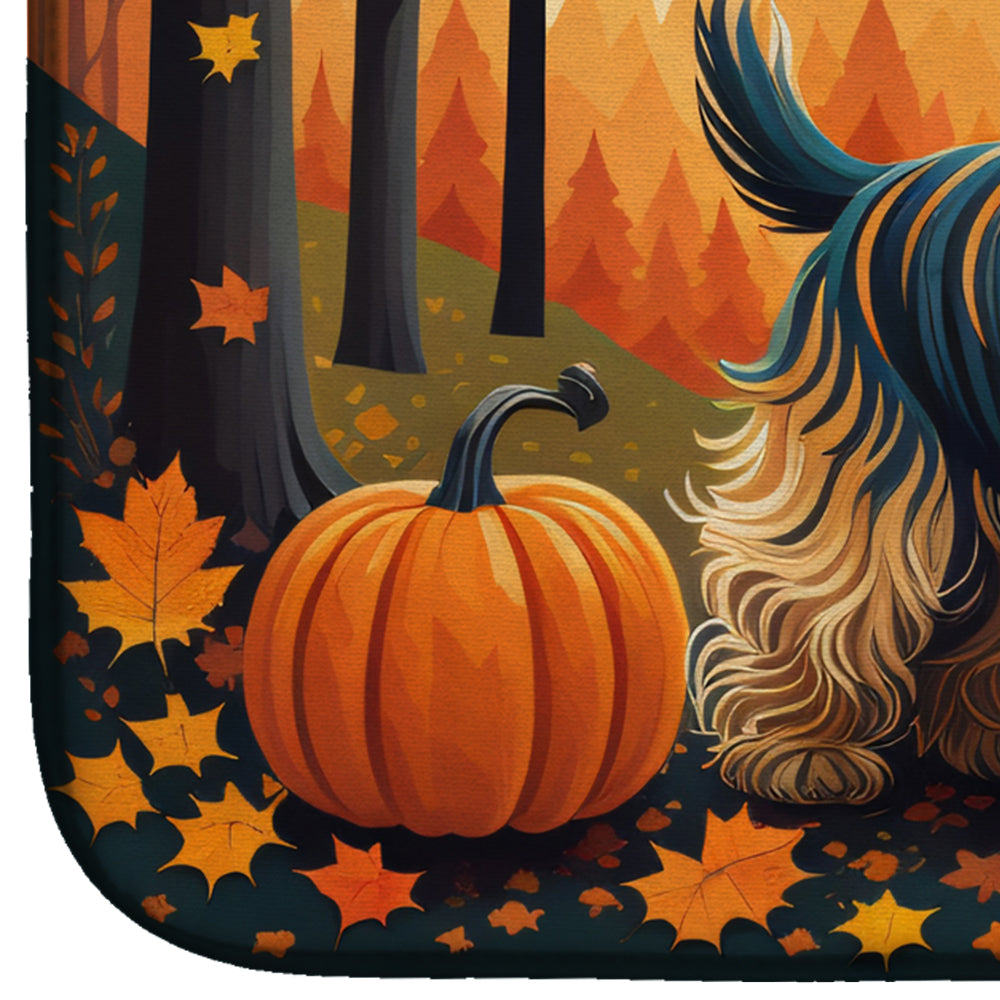 Silky Terrier Fall Dish Drying Mat Absorbent Dish Drying Mat Pad for Kitchen Counter Dish Drainer Mat for Countertop, 14 x 21", Multicolor