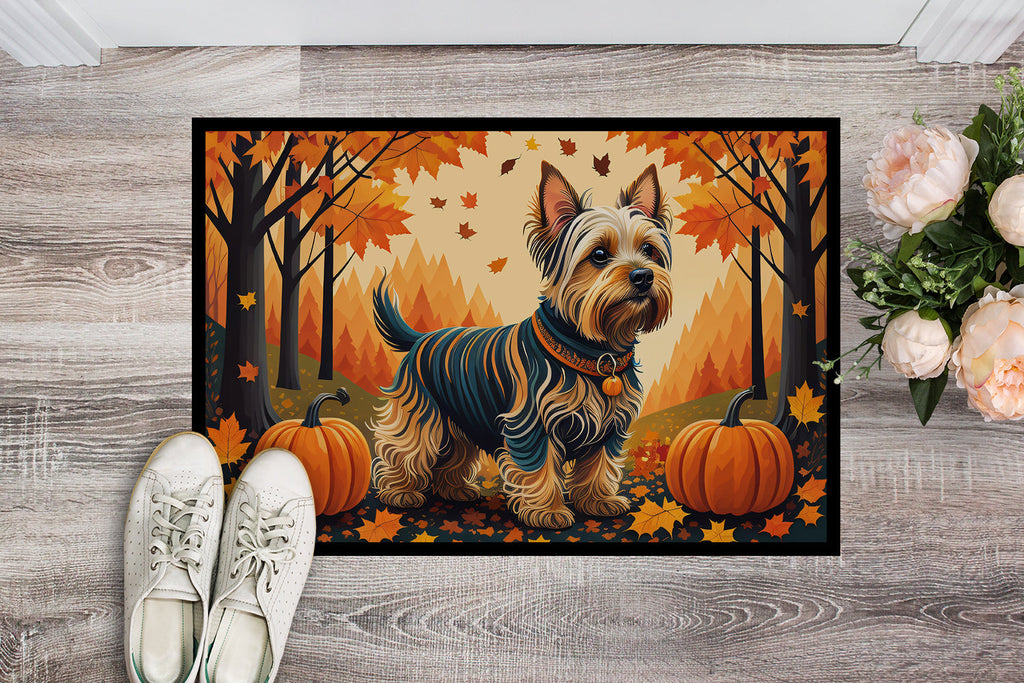 Silky Terrier Fall Doormat Indoor Outdoor 24H X 36W Front Door Mat Rugs for Entryway, Non Slip Washable Low Pile,