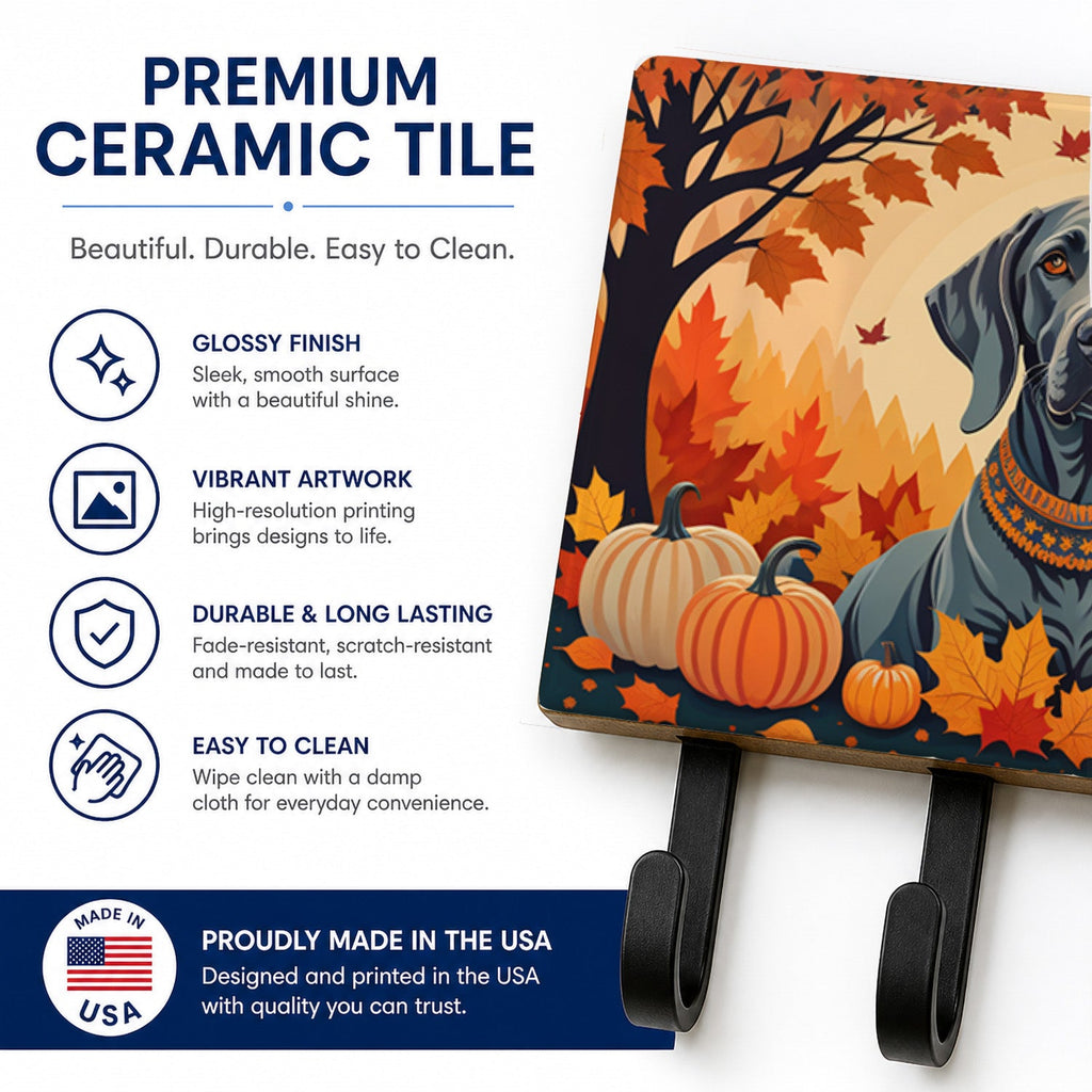 Weimaraner Fall Leash or Key Holder Wall Hooks, Coat Rack Wall Mount, for Hanging Keys, Towels, Aprons, Leashes