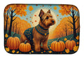 Welsh Terrier Fall Dish Drying Mat Absorbent Dish Drying Mat Pad for Kitchen Counter Dish Drainer Mat for Countertop, 14 x 21", Multicolor