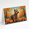 Welsh Terrier Fall Greeting Cards Pack of 8 Blank Cards with Envelopes Whimsical A7 Size 5x7
