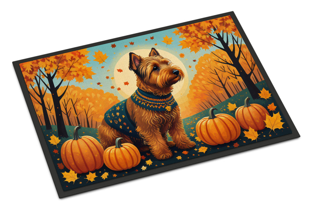 Welsh Terrier Fall Doormat Indoor Outdoor 18H X 27W Front Door Mat Rugs for Entryway, Non Slip Washable