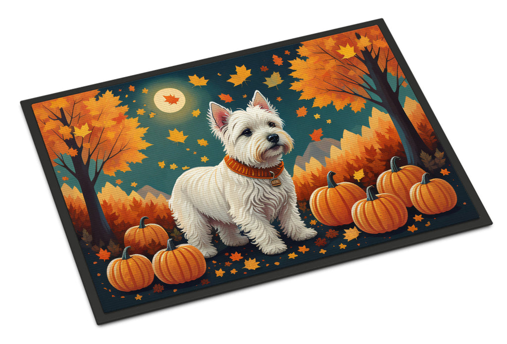 Westie Fall Doormat Indoor Outdoor 24H X 36W Front Door Mat Rugs for Entryway, Non Slip Washable Low Pile,