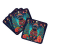 Affenpinscher Christmas Foam Coasters Set of 4 Cup Coasters for Indoor Outdoor, Tabletop Protection, Anti Slip, Mouse pad Material