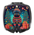 Affenpinscher Christmas Compact Mirror Decorative Travel Makeup Mirror for Women Girls Gifts Pocket Makeup Mirror Folding Handheld