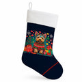 Australian Terrier Christmas Holiday Stocking Double-Sided Print, Polyester Suede,11x18, Made in USA