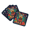 Australian Terrier Christmas Foam Coasters Set of 4 Cup Coasters for Indoor Outdoor, Tabletop Protection, Anti Slip, Mouse pad Material