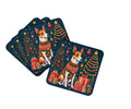 Basenji Christmas Foam Coasters Set of 4 Cup Coasters for Indoor Outdoor, Tabletop Protection, Anti Slip, Mouse pad Material