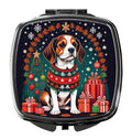 Beagle Christmas Compact Mirror Decorative Travel Makeup Mirror for Women Girls Gifts Pocket Makeup Mirror Folding Handheld