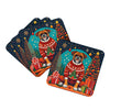 Boxer Christmas Foam Coasters Set of 4 Cup Coasters for Indoor Outdoor, Tabletop Protection, Anti Slip, Mouse pad Material