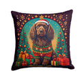 Boykin Spaniel Christmas Decorative Throw Pillow 14x14 Indoor Outdoor Accent Cushion, Fabric Cover with Insert for Sofa, Bed, Porch & Living Room