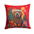 Briard Christmas Decorative Throw Pillow 18x18 Indoor Outdoor Accent Cushion, Fabric Cover with Insert for Sofa, Bed, Porch & Living Room