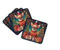 Chihuahua Christmas Foam Coasters Set of 4 Cup Coasters for Indoor Outdoor, Tabletop Protection, Anti Slip, Mouse pad Material