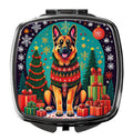 German Shepherd Christmas Compact Mirror Decorative Travel Makeup Mirror for Women Girls Gifts Pocket Makeup Mirror Folding Handheld